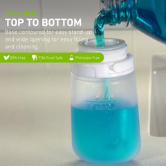 GoToob+ de humangear, diseño contorneado facilita rellenar y limpiar la botella.