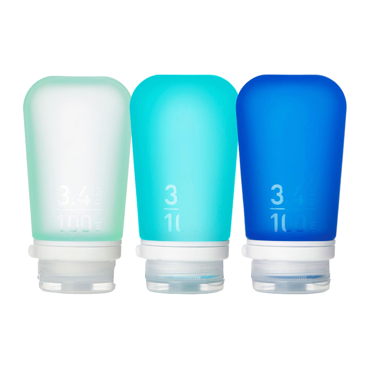 humangear GoToob+ tres-pack frente a la botella, práctico para viajes