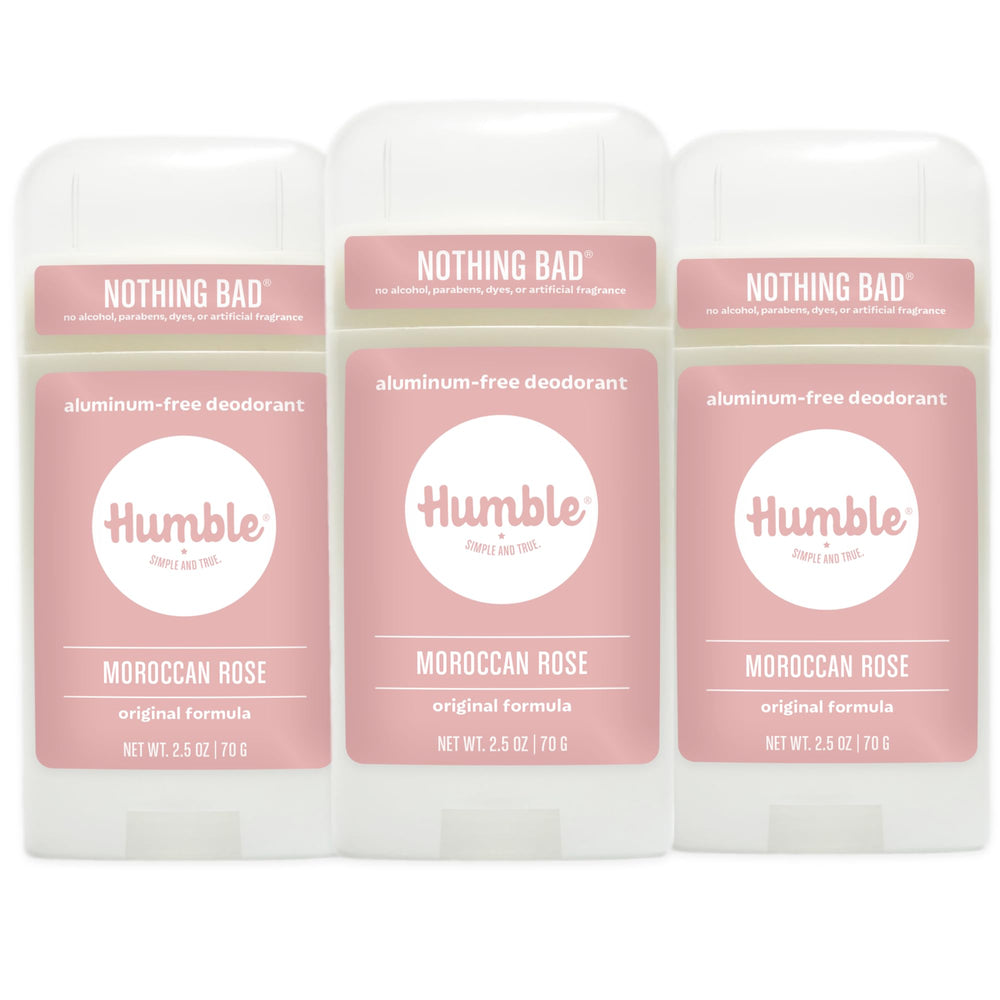 Desodorante Humble Brands Fórmula Original en botella, protección duradera sin aluminio.