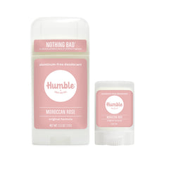 Desodorante Humble Brands Original, rosa marroquí, tamaño completo, para control de olores diario
