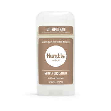 Desodorante Humble Original sin aluminio en botella, control de olores durante todo el día.