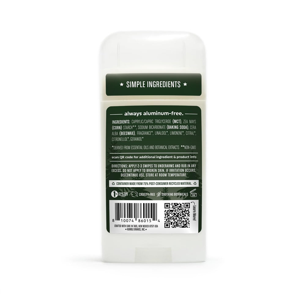 Uso diario Humble Brands Original sin aluminio en climas variados, ayuda a mantener la sequedad.