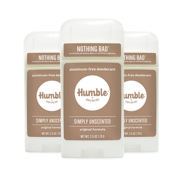 Desodorante Humble Brands Original sin aluminio, control de olor diario con fórmula simple.