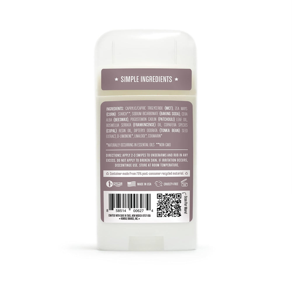 Textura de aplicación HUMBLE BRANDS Patchouli Copal, crema suave para uso diario.