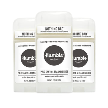 Desodorante Humble sin aluminio, palo santo, frescura diaria.