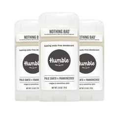 Desodorante Humble sin aluminio, palo santo, frescura diaria.