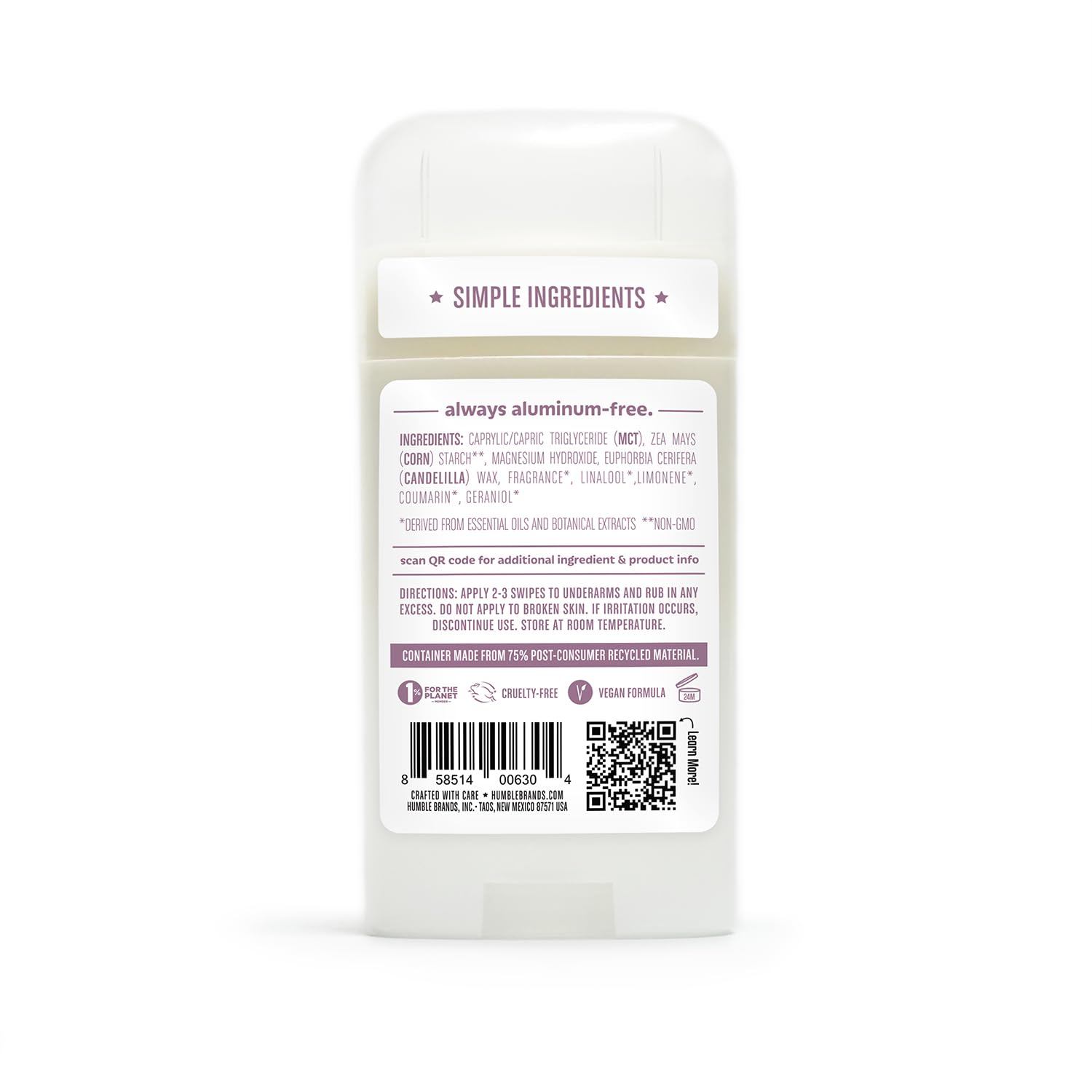Desodorante Humble Brands para uso diario y viaje, pack práctico.