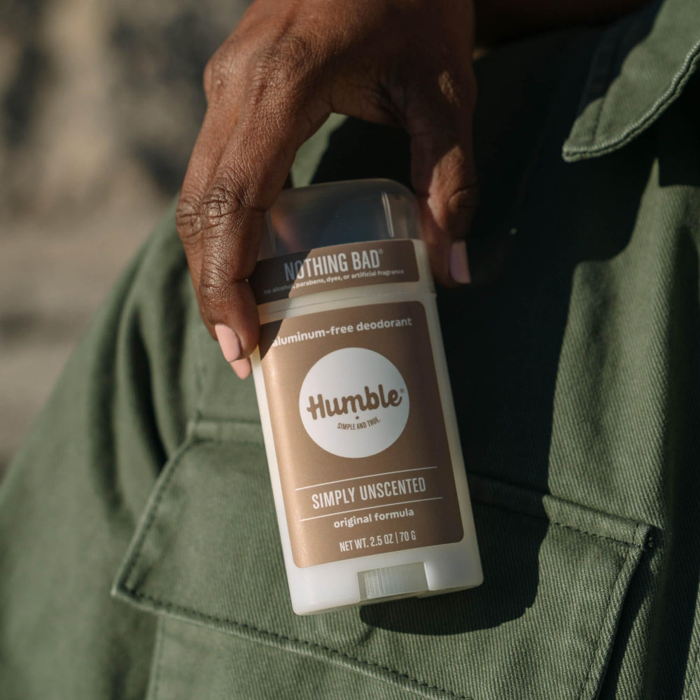 Humble Brands Ingredientes simples, desodorante suave para uso diario sin complicaciones.