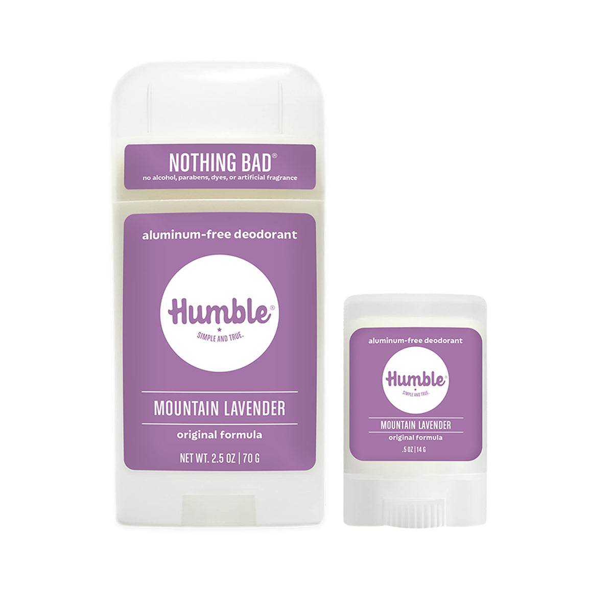 Desodorante Humble Original con Lavanda Montaña en envase, ideal para uso diario.