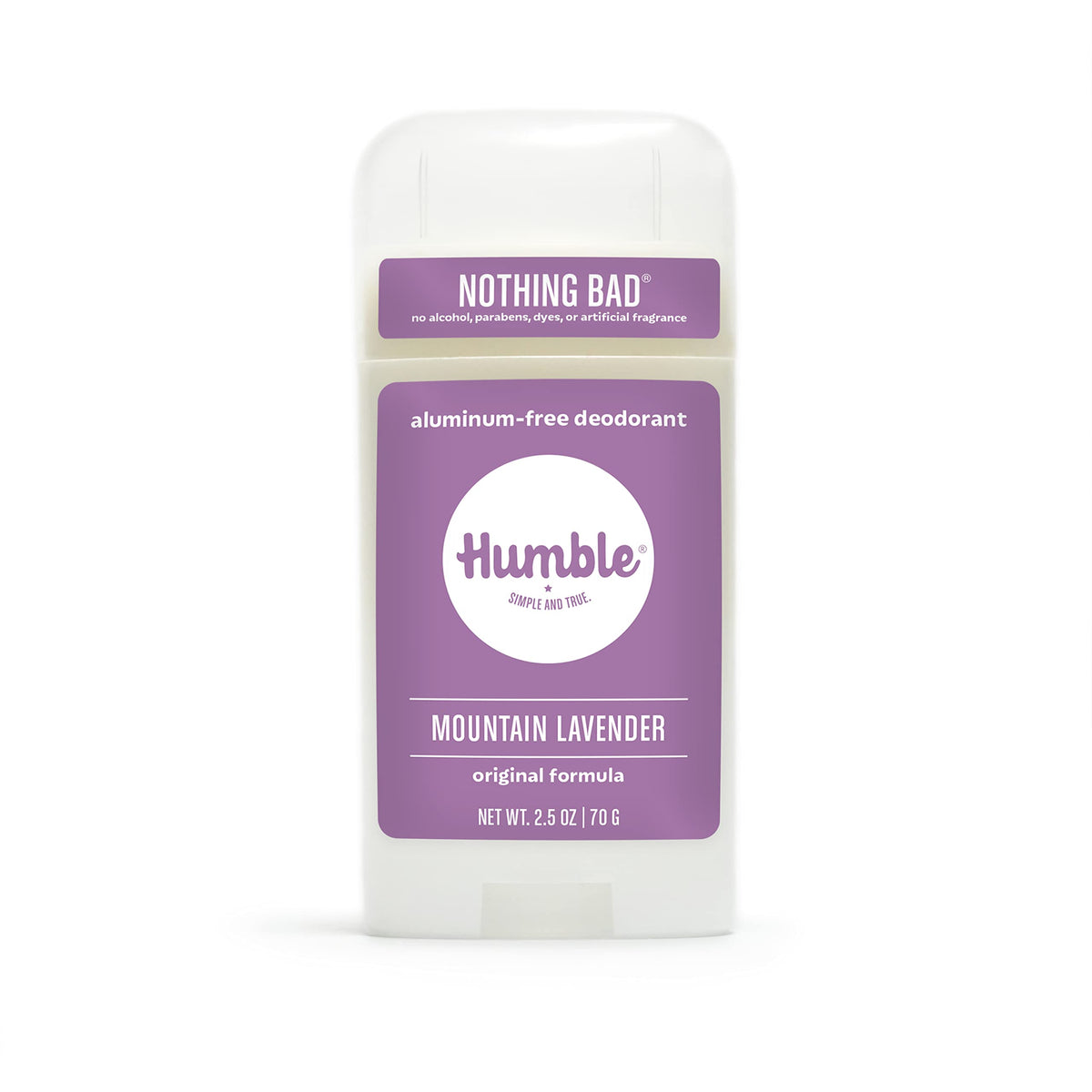 Desodorante Humble Original Fórmula libre de aluminio, aroma limpio y duradero.