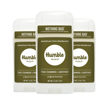 HUMBLE Desodorante Original sin aluminio en pack de 3, aroma suave y duradero