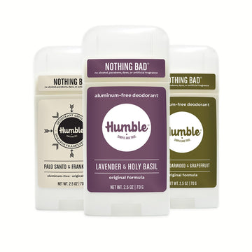 Desodorante Humble sin aluminio, aplicación suave para uso diario.