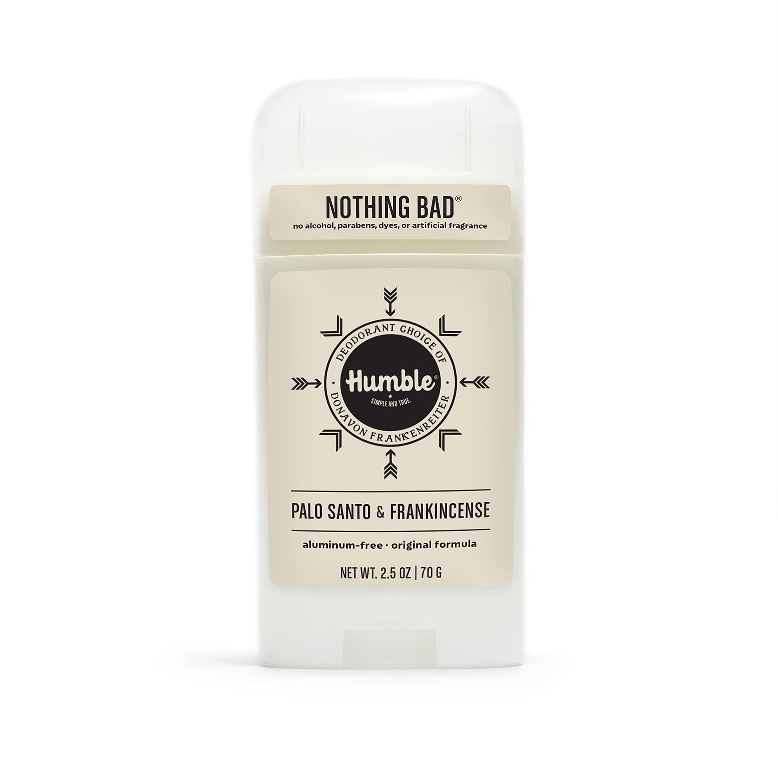 Desodorante Humble Simple and True Original en frasco, control de olor diario.