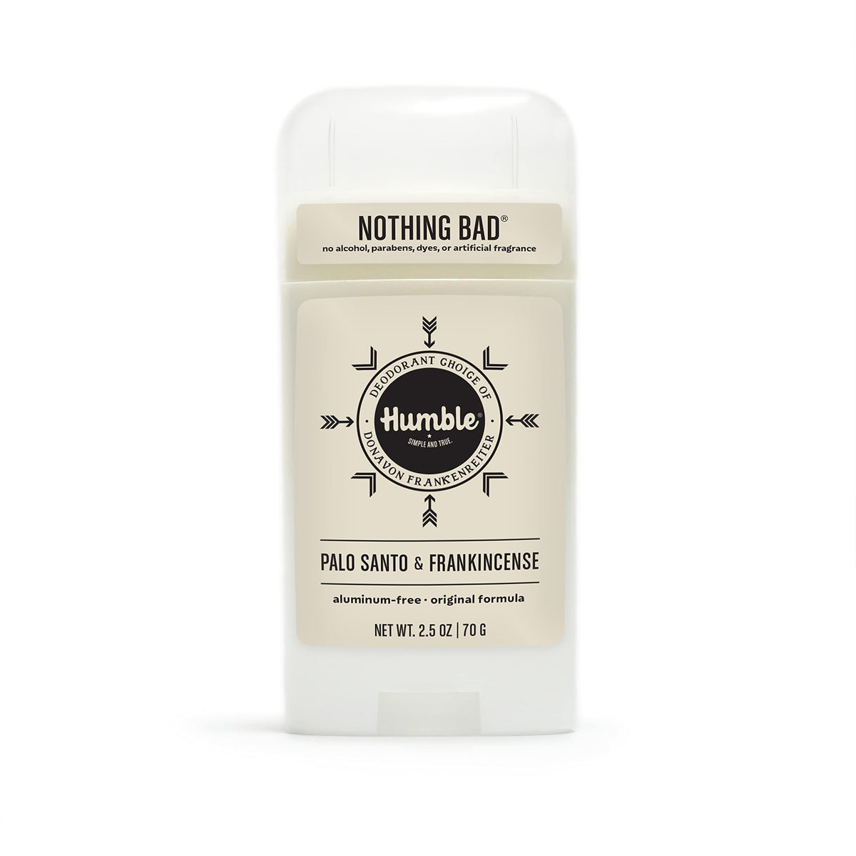 Desodorante Humble Simple and True Original en frasco, control de olor diario.