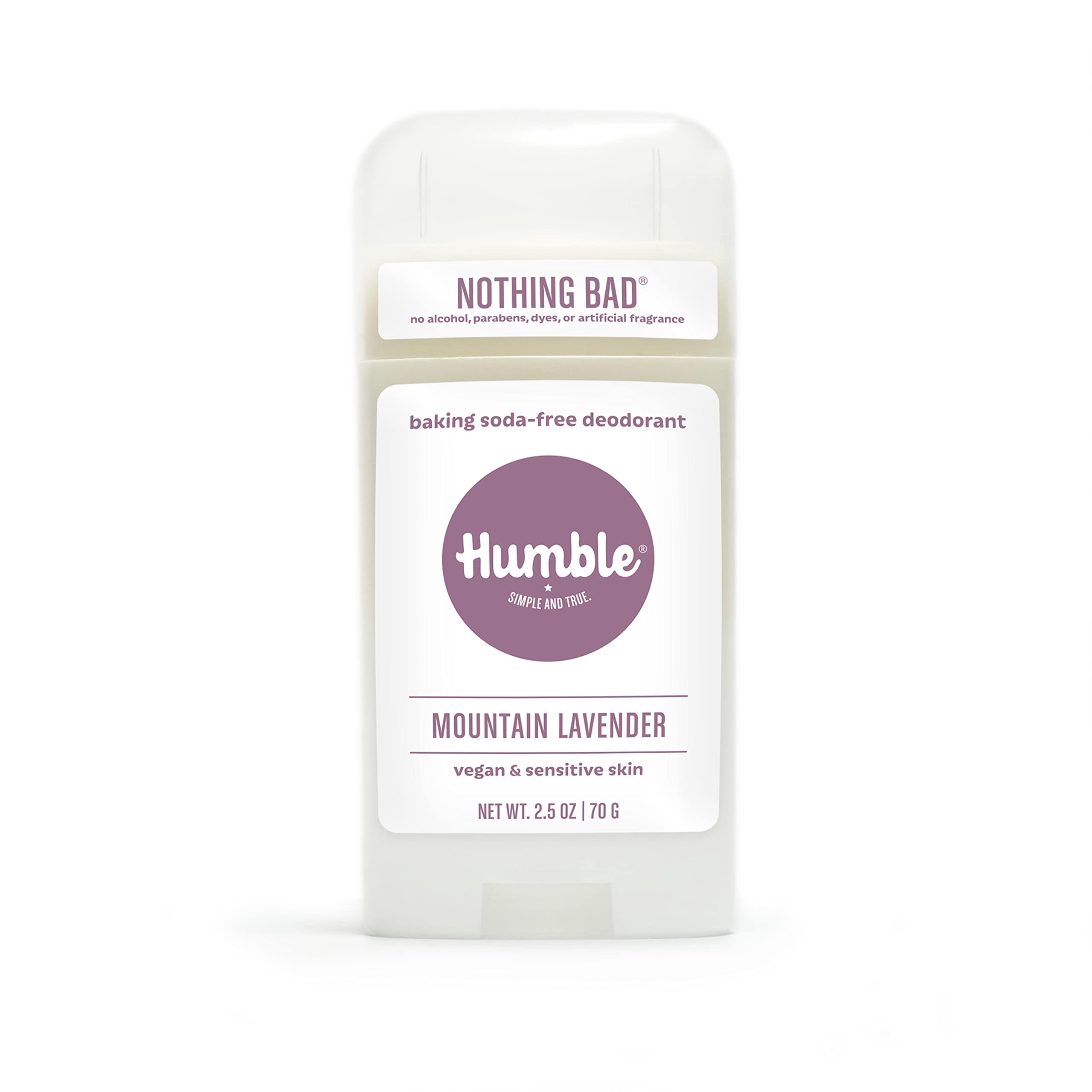 Desodorante HUMBLE sin aluminio, lavanda de montaña, aroma fresco para uso diario.