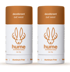 Hume Supernatural desodorante sin aluminio, barra para uso diario sin manchas.