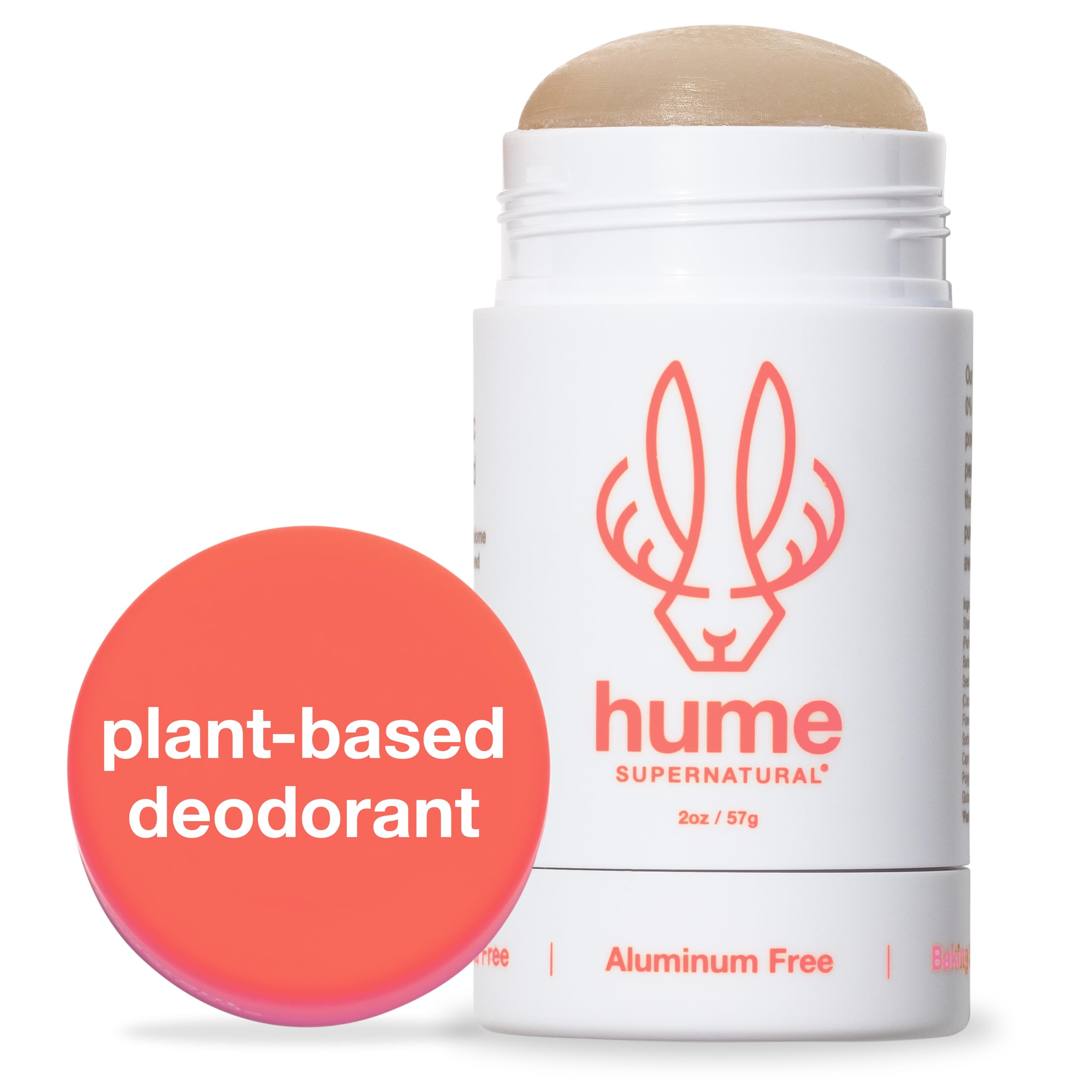 Desodorante HUME Supernatural sin aluminio en barra Wild Coral para uso diario.