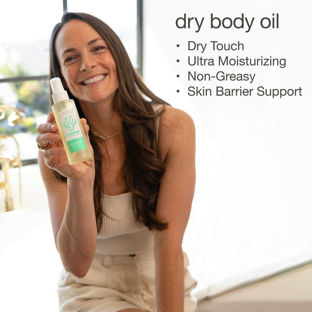 HUME SUPERNATURAL Dry Body Oil Spray captures subtle prickly pear and cactus flower scent.