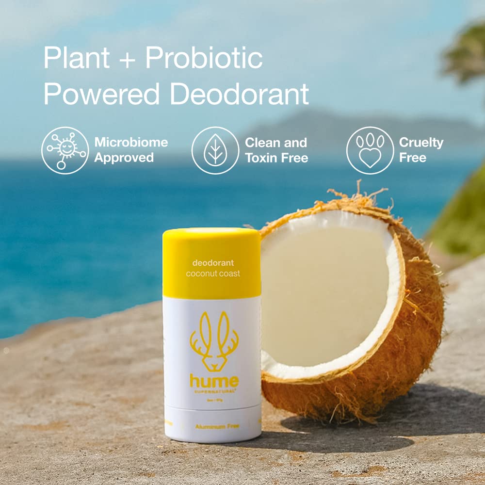 Hume Supernatural contient probiotiques et prébiotiques pour soutenir la peau et limiter les odeurs.