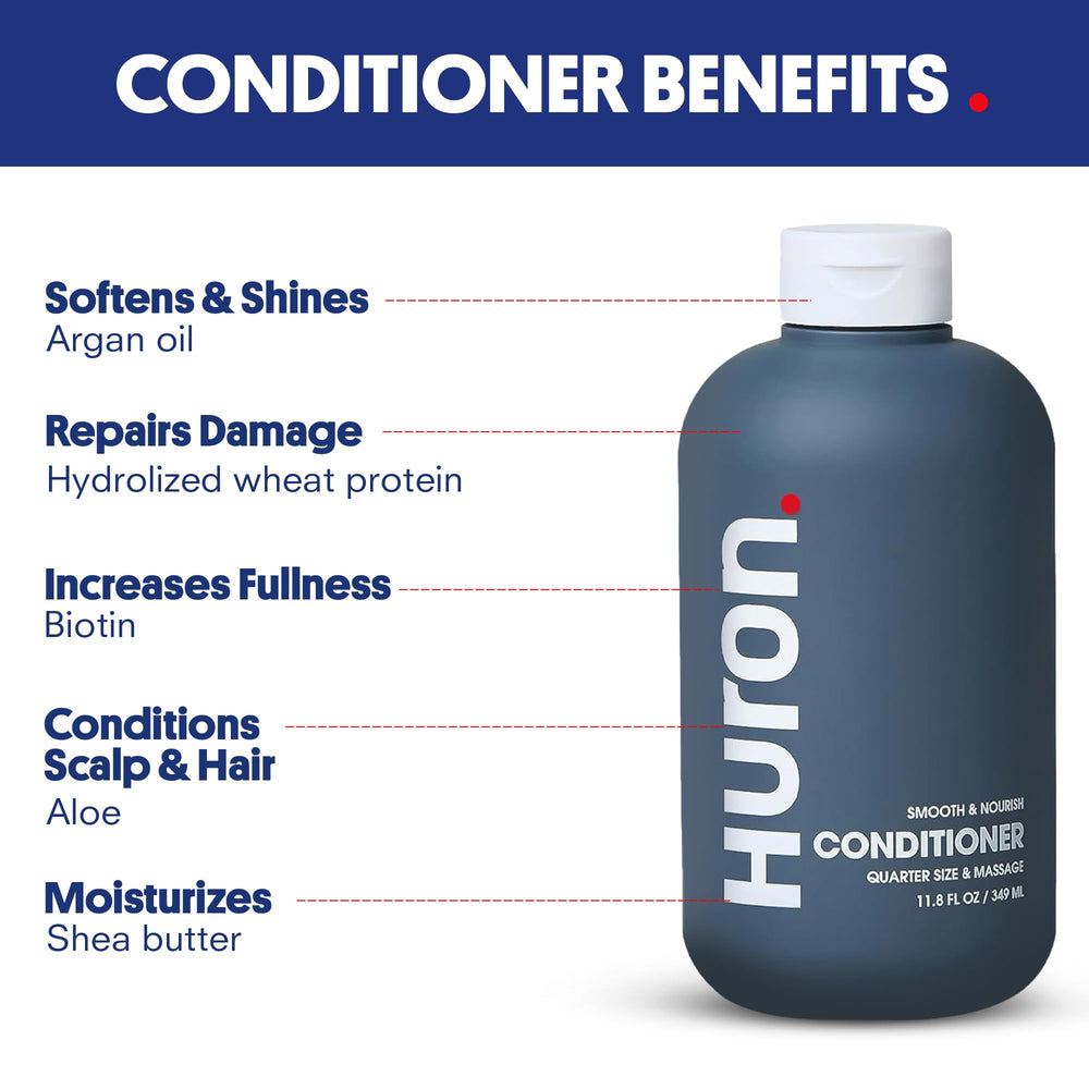 Huron para hombres, cabello con control de encrespamiento y brillo natural.