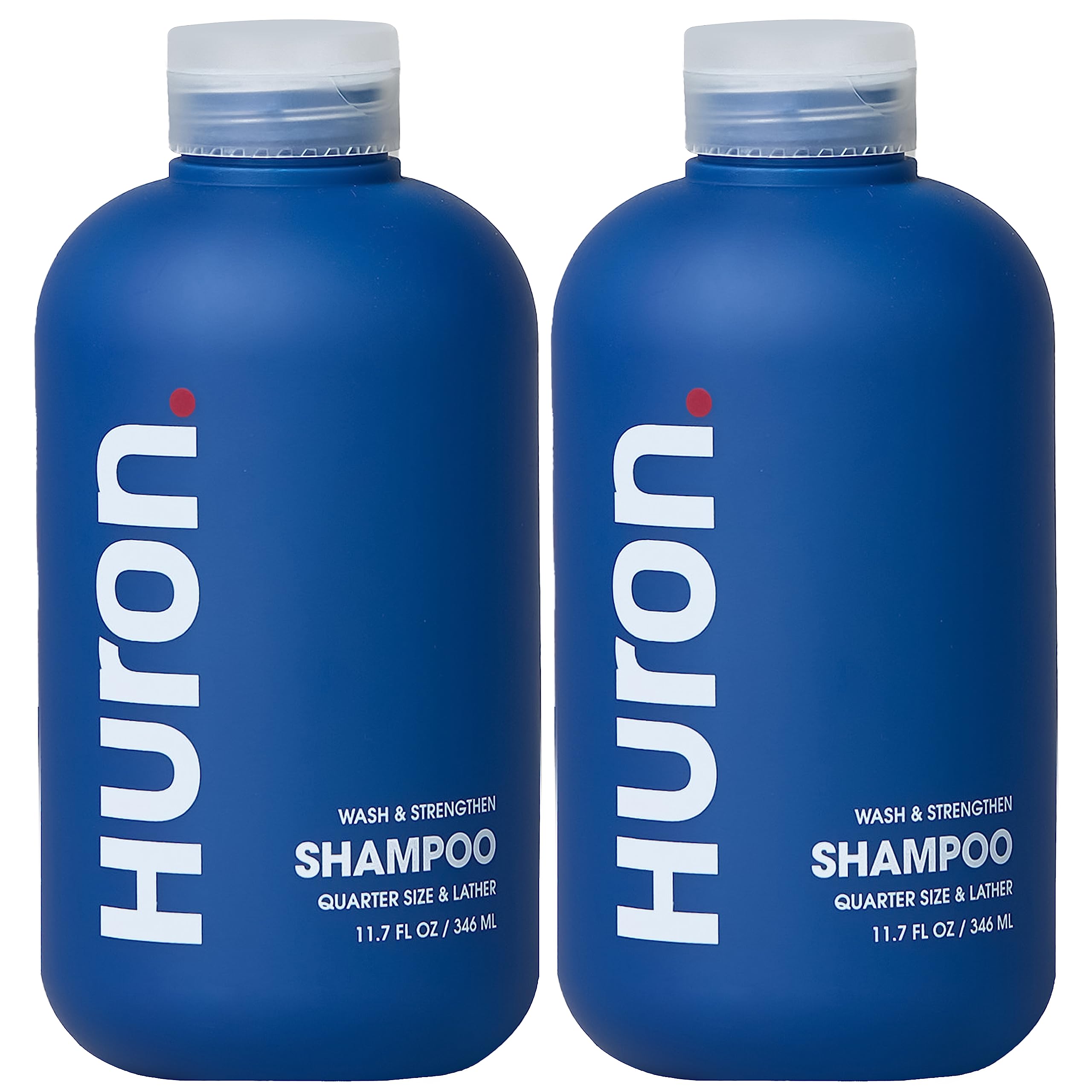 Champú Huron para hombres en botella con fragancia cítrica y madera que revitaliza el cabello.