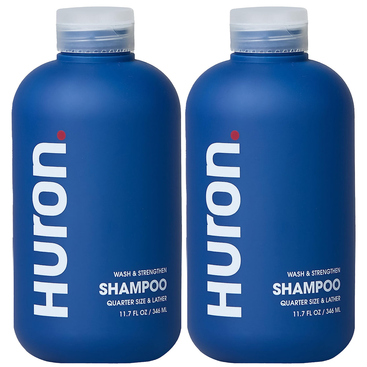 Champú Huron para hombres en botella con fragancia cítrica y madera que revitaliza el cabello.
