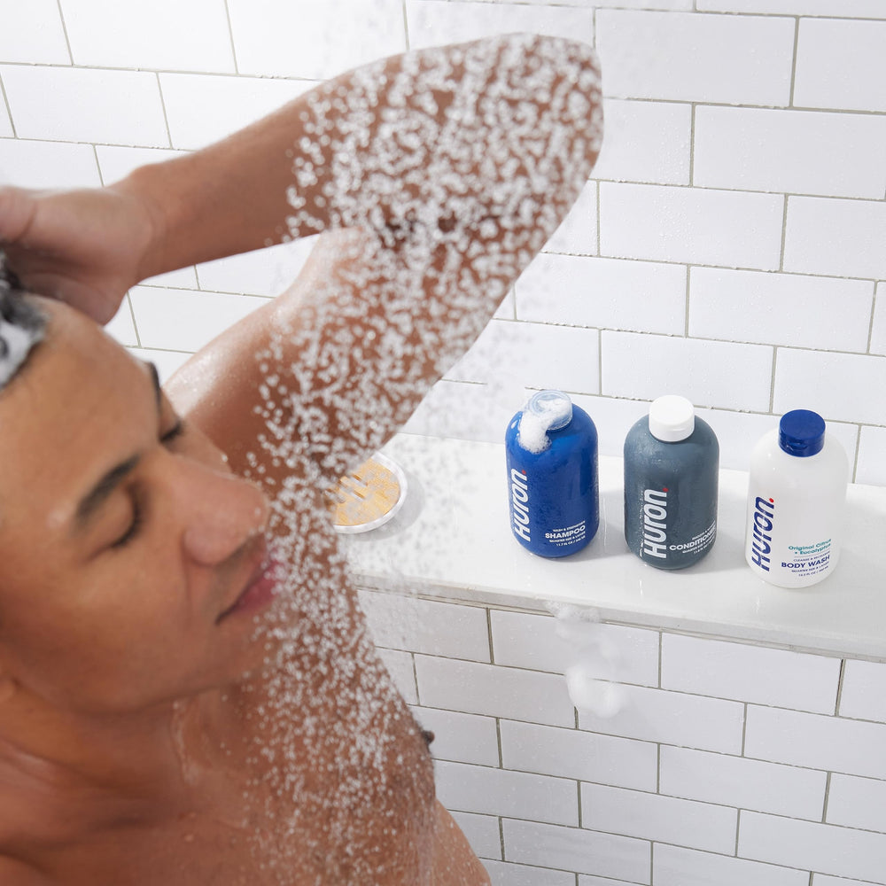 Emballage recyclable Huron-kit douche, choix écologique et pratique.