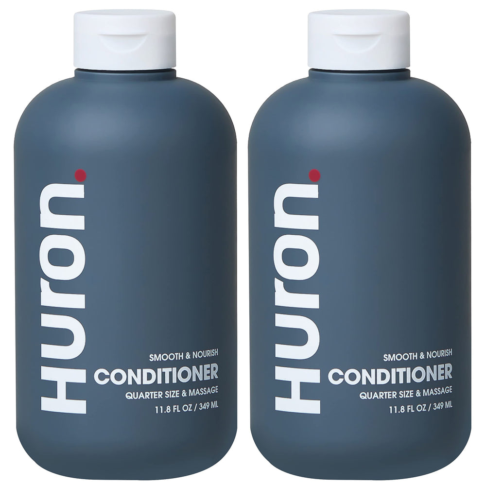 Huron après-shampooing léger, bouteille visible, hydrate et facilite le coiffage.