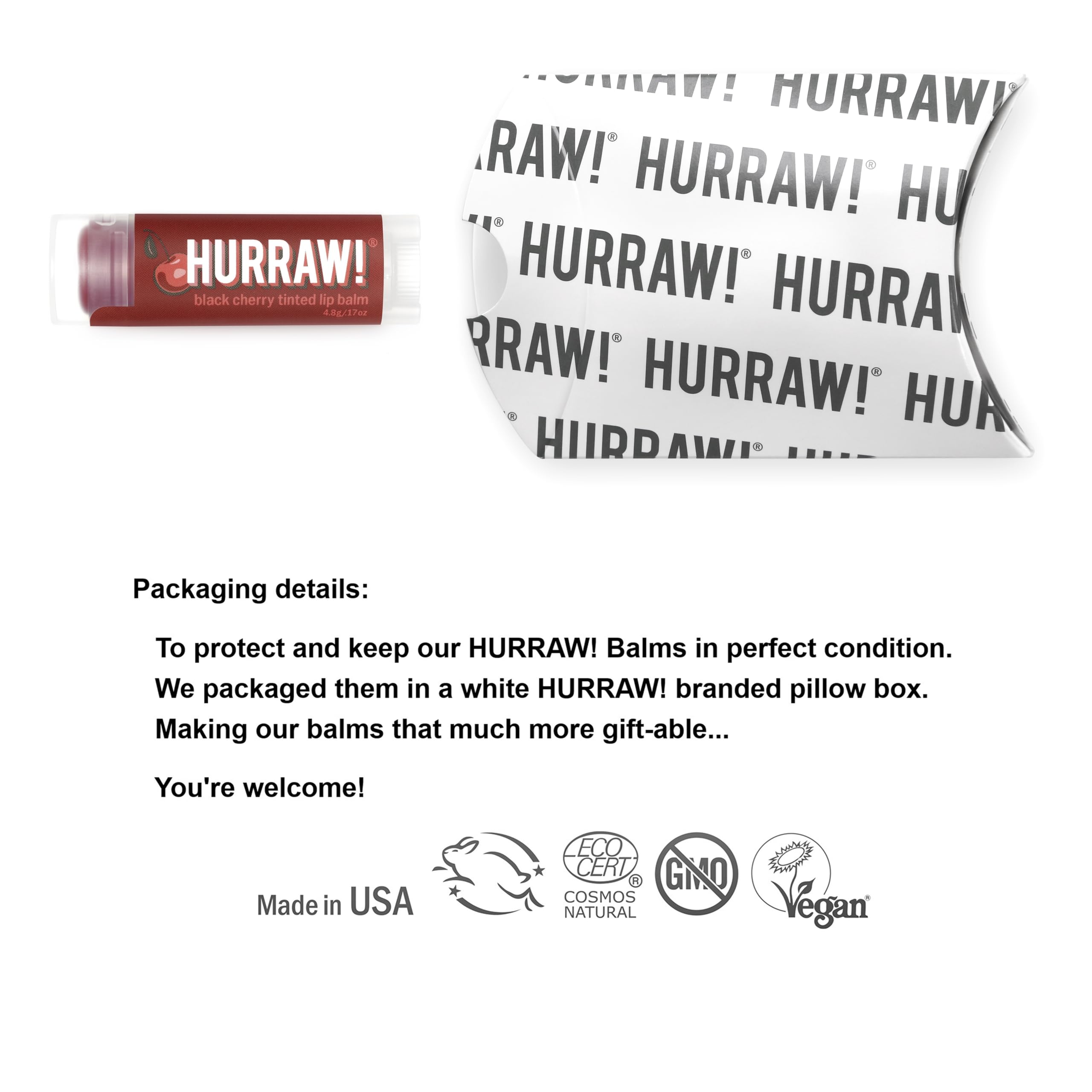 Hurraw balsamo labial con color translúcido que hidrata y aporta brillo diario.