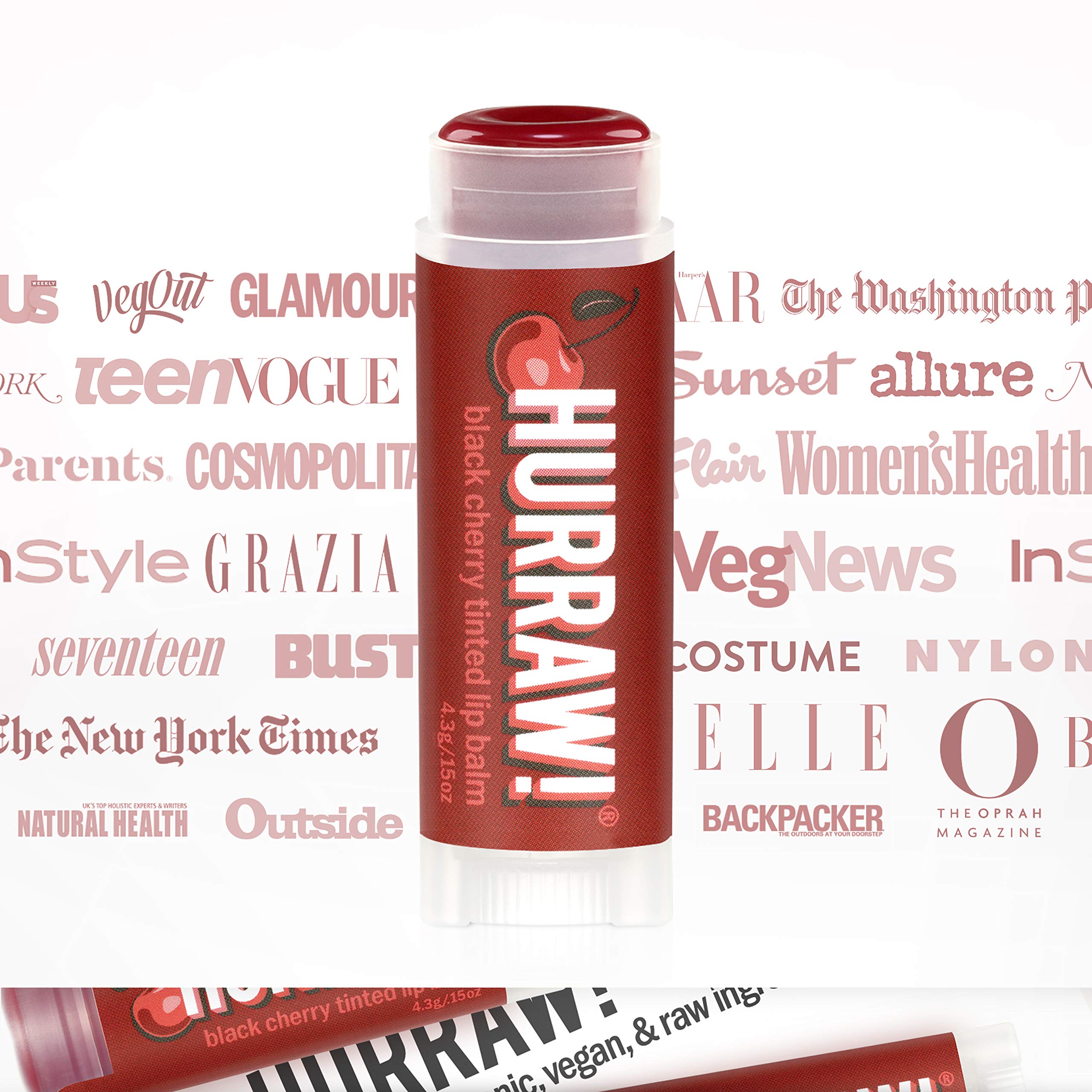 Hurraw tinte rojo translúcido que realza labios con acabado discreto.