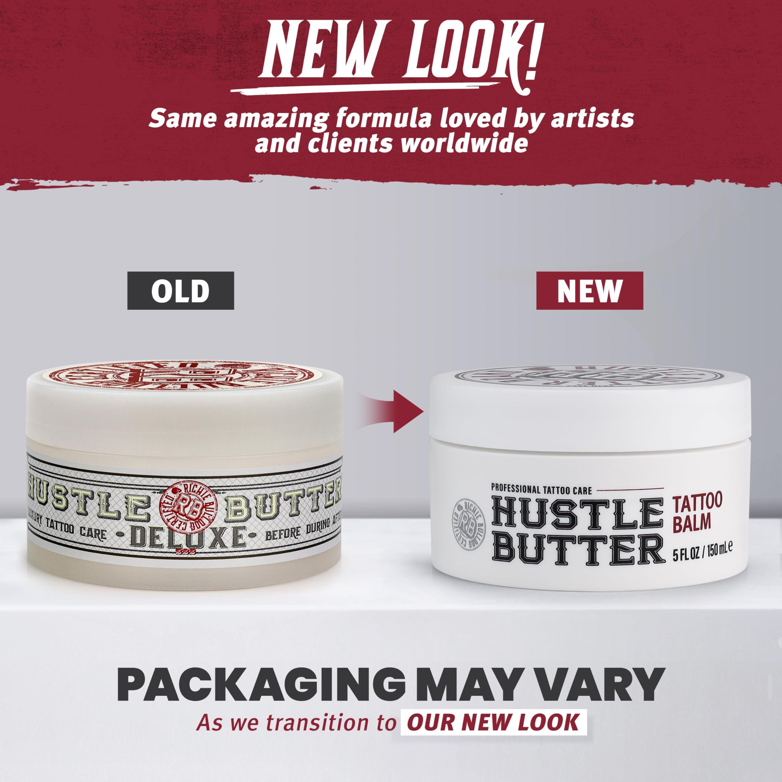 Hustle Butter Deluxe aplicacion suave para tatuajes, facilita la lubricacion durante la sesion.
