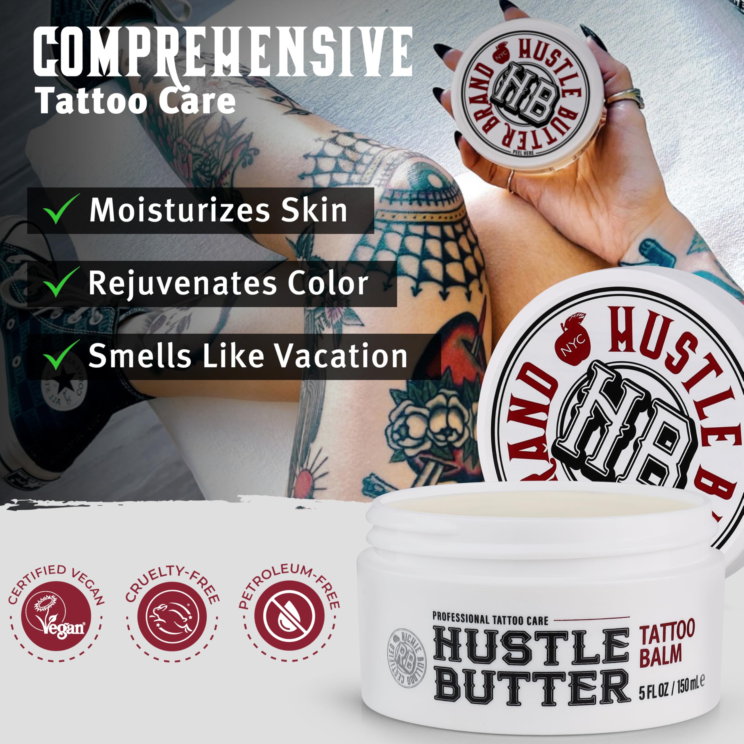 Hustle Butter Deluxe te-verde ingrediente promueve limpieza suave.