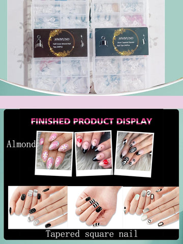 HWHUNO two shapes nail tips set for experiment and save