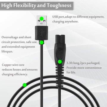 HX-CQHY cable de carga USB 5V para OneBlade, uso diario y carga rápida.