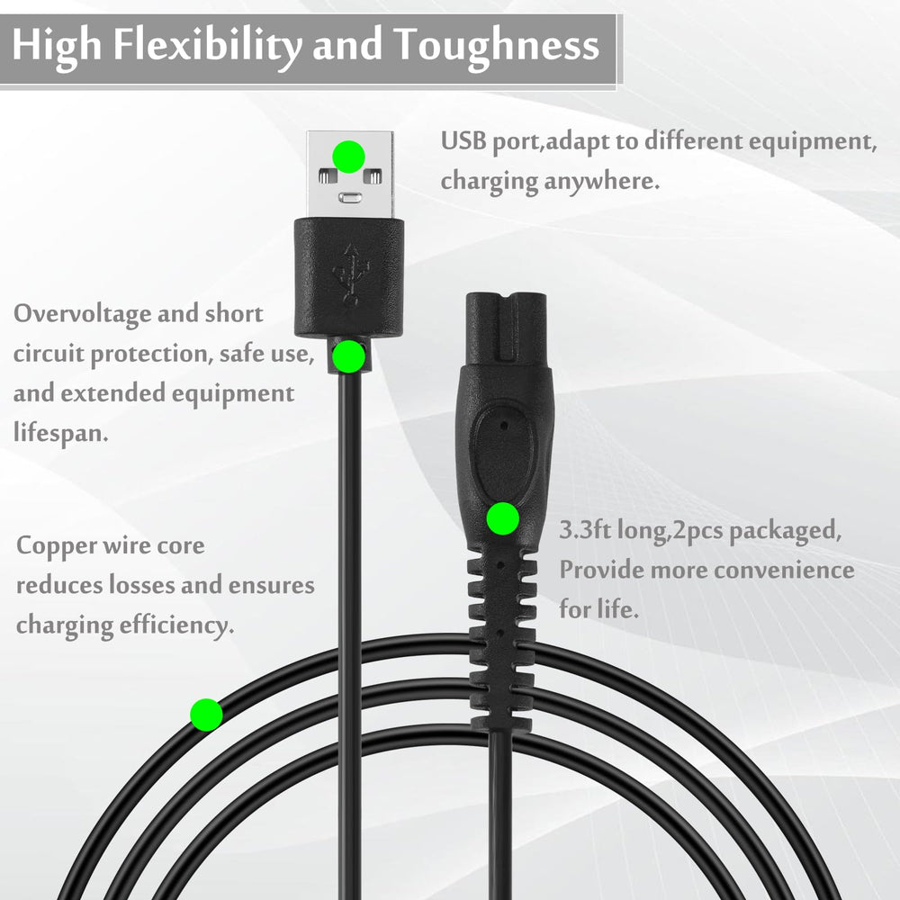 HX-CQHY cable de carga USB 5V para OneBlade, uso diario y carga rápida.