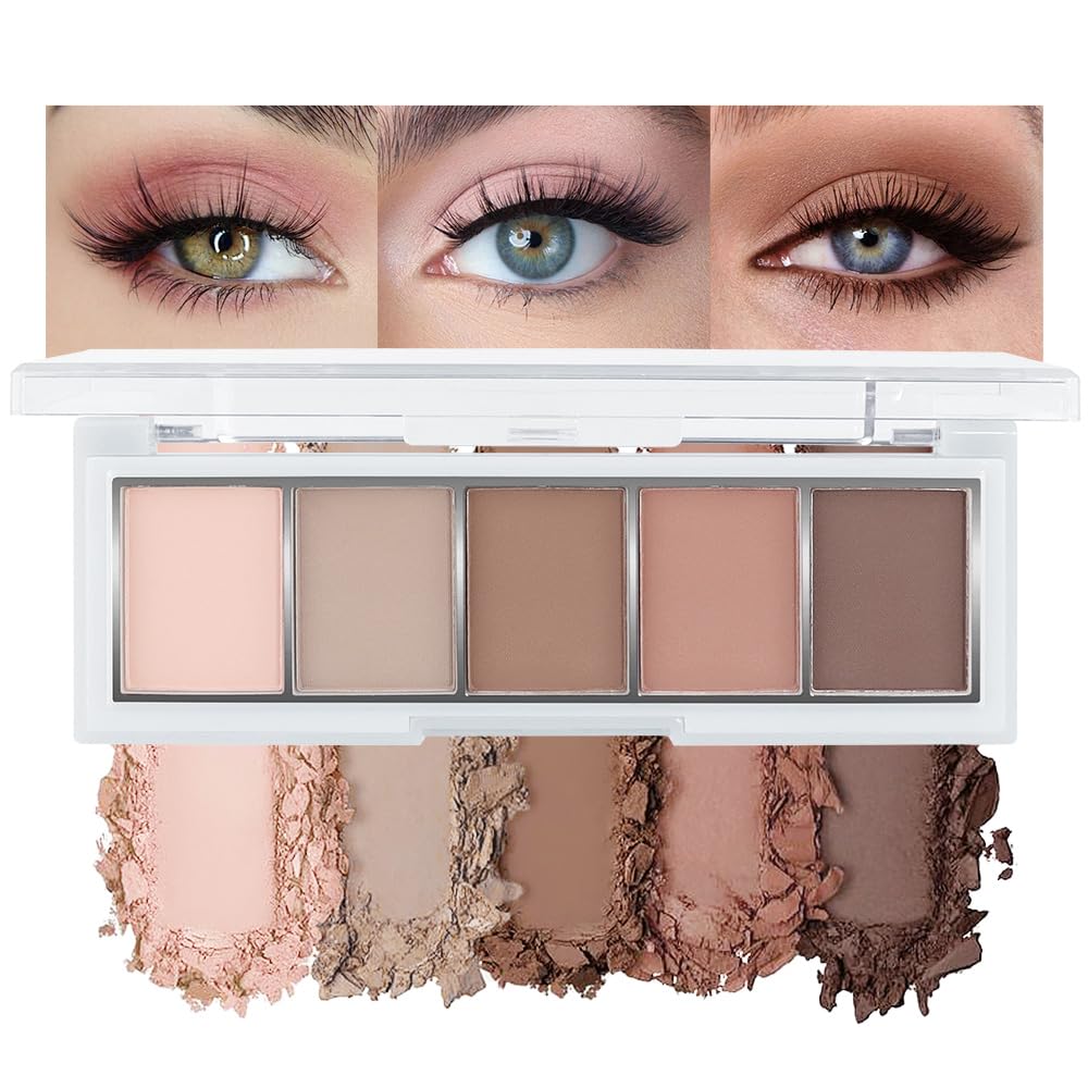 Hxssll Paleta Nude Matte: tono melocotón suave para realzar ojos en look diario.