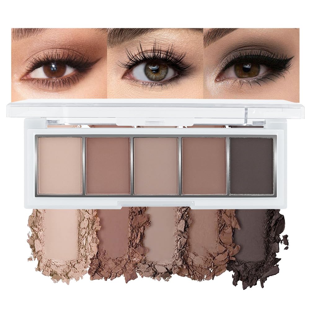 Hxssll paleta de sombras mate fríos para looks naturales y diarios.