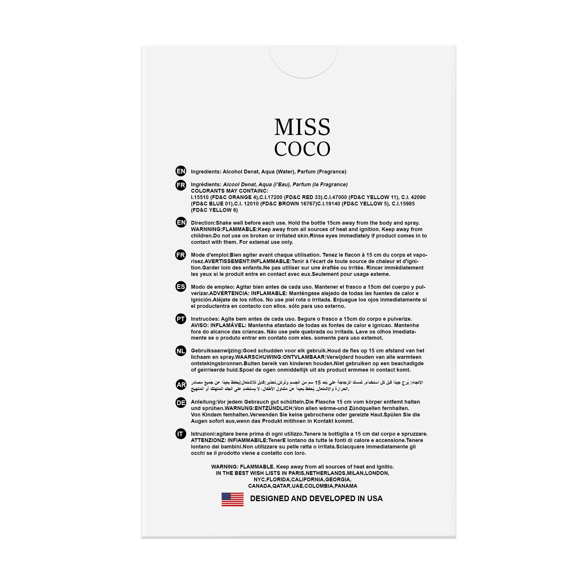 Miss Coco de Hybrid & Company, tamaño-100ml, opción de viaje práctica.