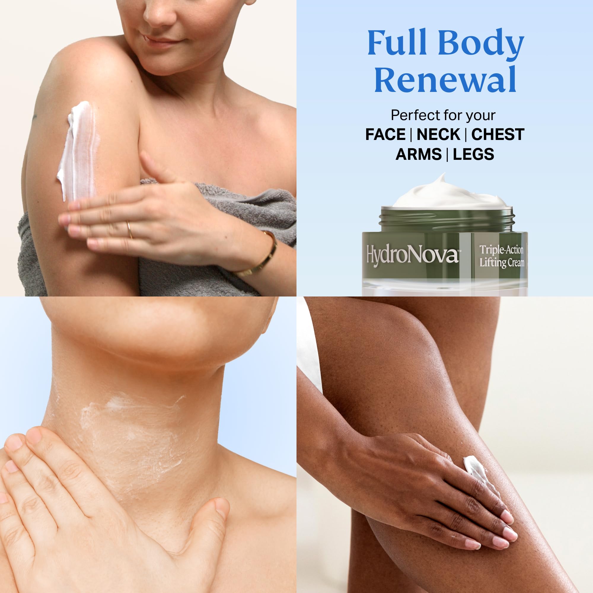 HYDRONOVA uso nocturno: crema de rapida absorcion para rostro, cuello y escote.