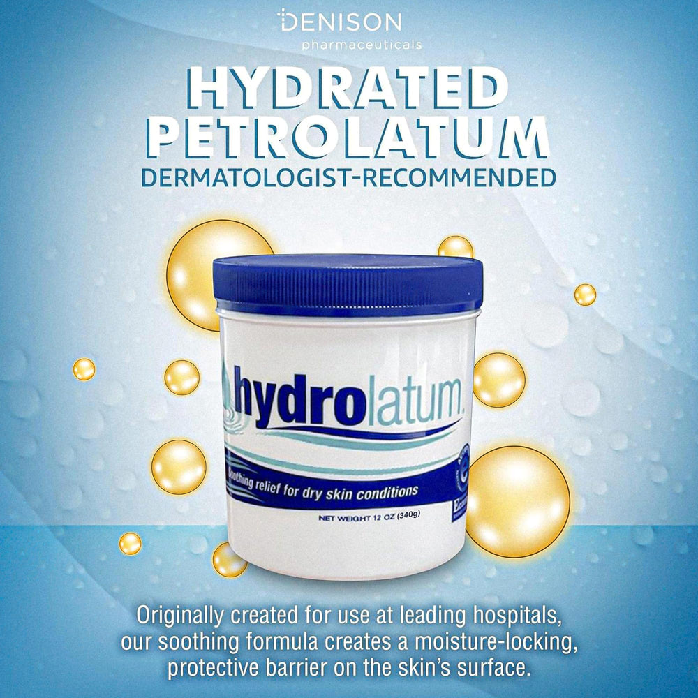 Hydrolatum cream texture close-up shows quick absorption.