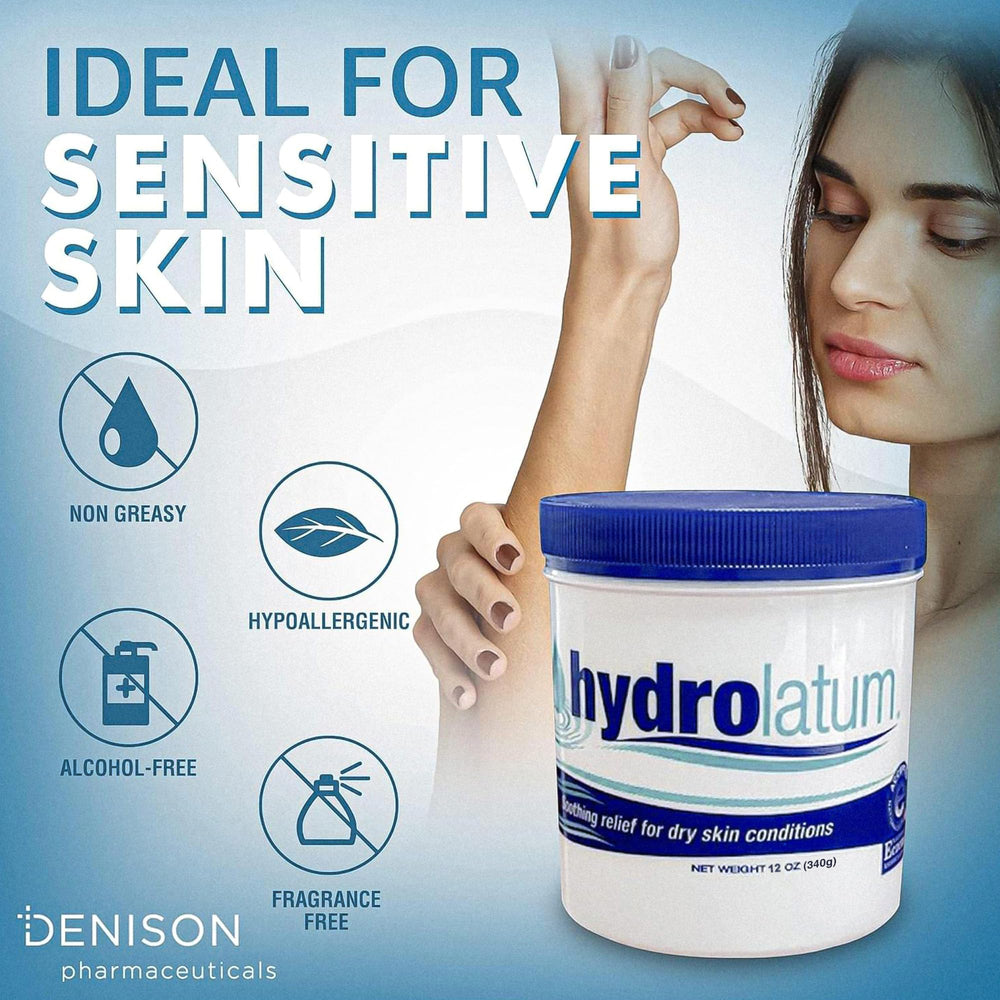 Applying Hydrolatum on dry skin demonstrates lightweight absorption.