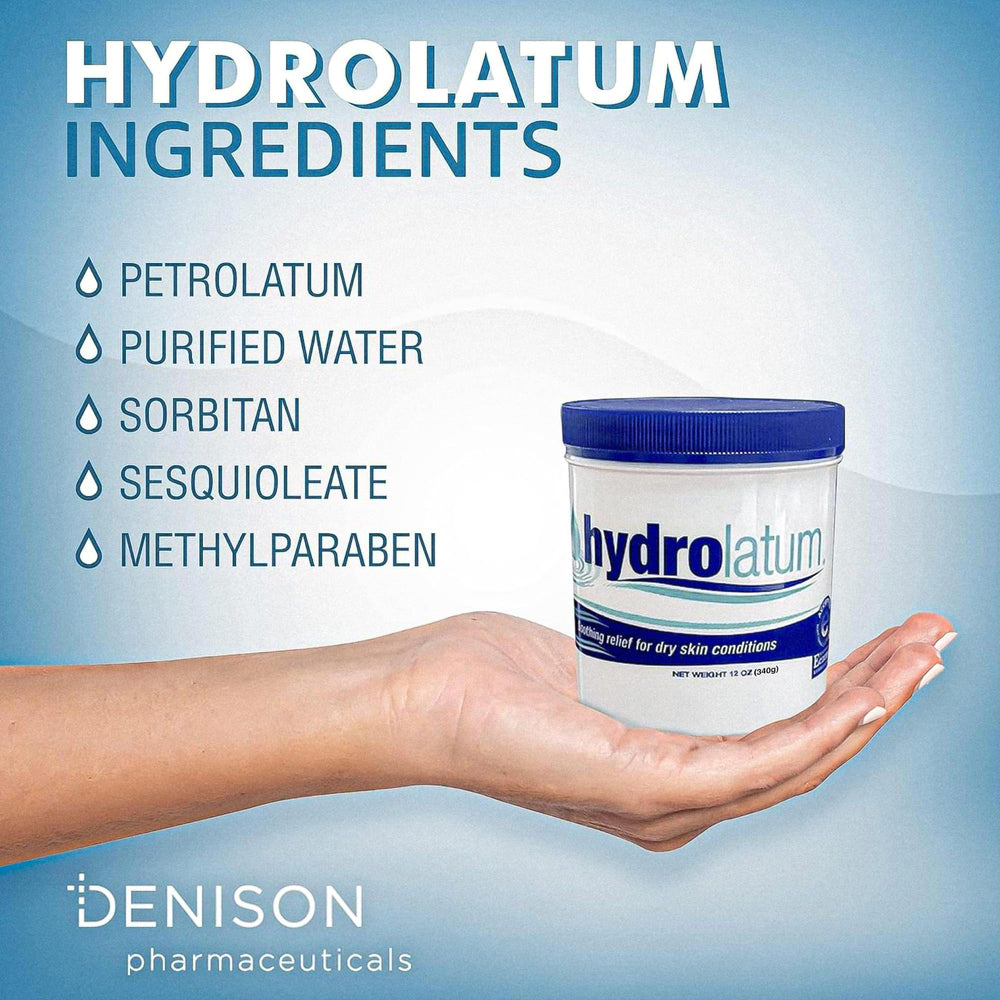 Hydrolatum tub sits on bathroom shelf for daily use.