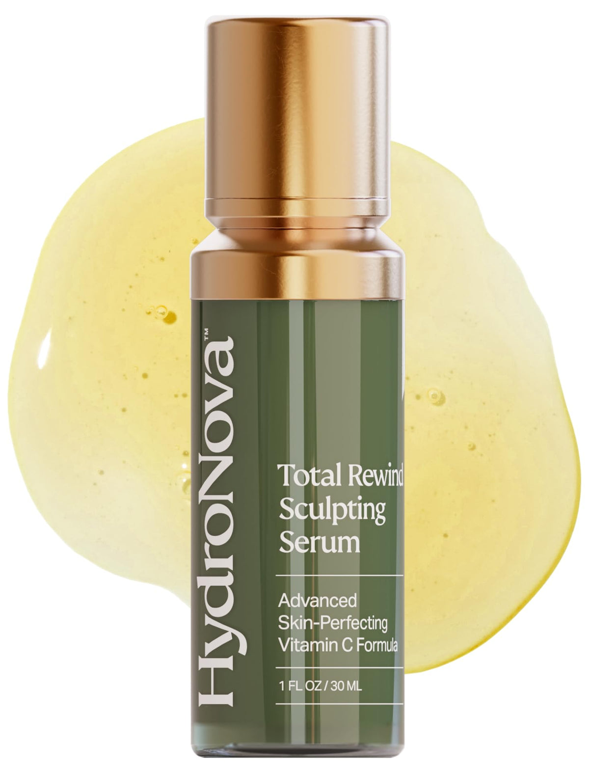 HYDRONOVA Total Rewind Serum, botella frontal, mejora brillo y uniformidad de la tez