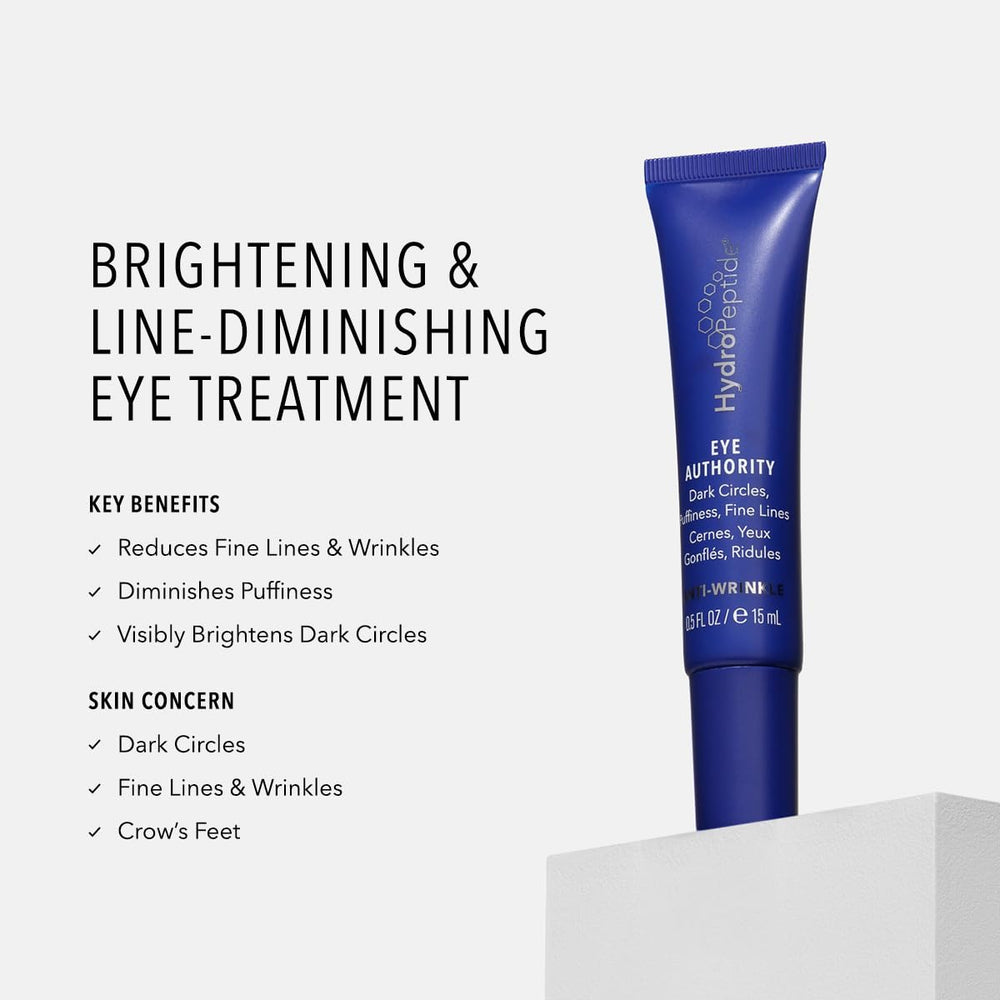 HydroPeptide Eye Authority, aplicación para ojos, favorece iluminación rápida de la mirada.