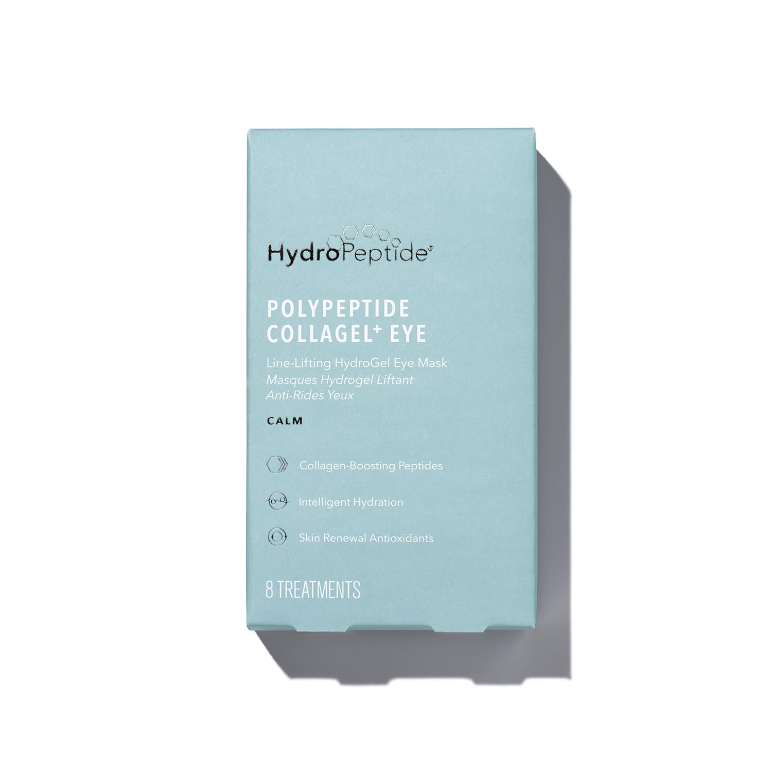 Las mascarillas HydroPeptide PolyPeptide Collagel para ojos ofrecen aplicación fácil y refrescante.