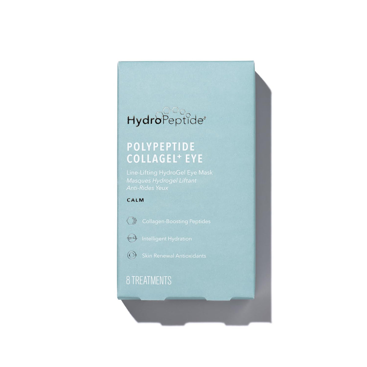 Las mascarillas HydroPeptide PolyPeptide Collagel para ojos ofrecen aplicación fácil y refrescante.