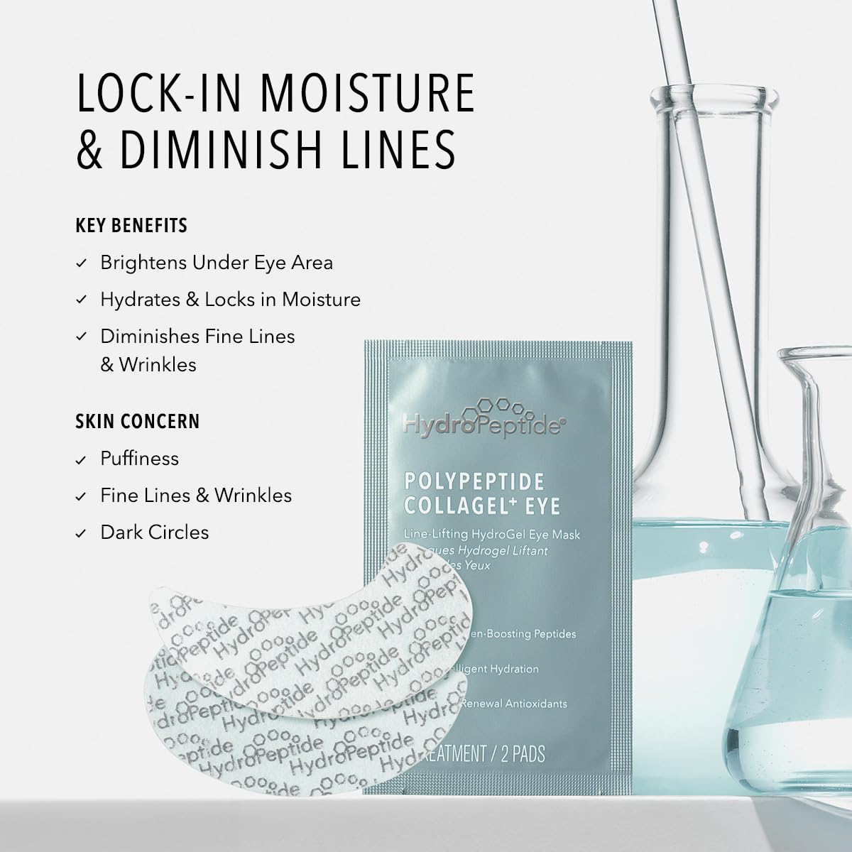 HydroPeptide PolyPeptide Collagel ofrece sensación refrescante y hidratación instantánea para ojos cansados.