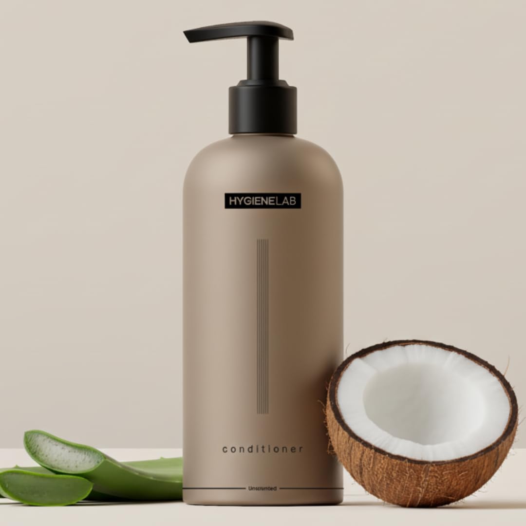 HygieneLab acondicionador para hombres, botella diez onzas, cabello suave y manejable