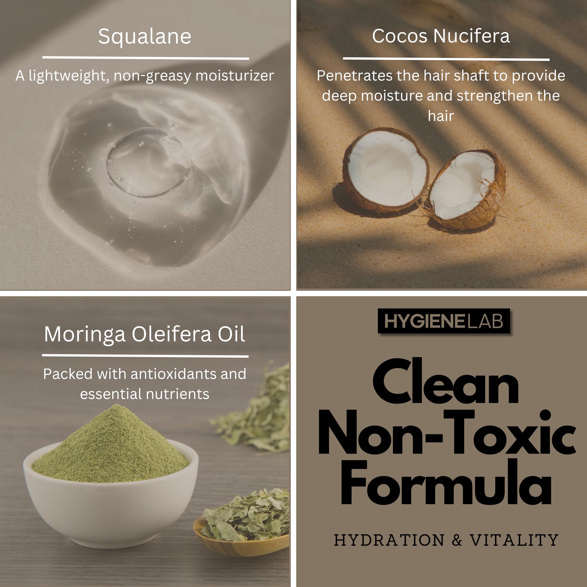 HygieneLab acondicionador hombres, aceites de Macadamia y Coco para nutrición capilar