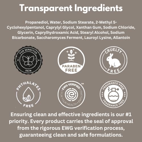 HygieneLab Desodorante sin fragancia etiqueta clara que resalta su fórmula.